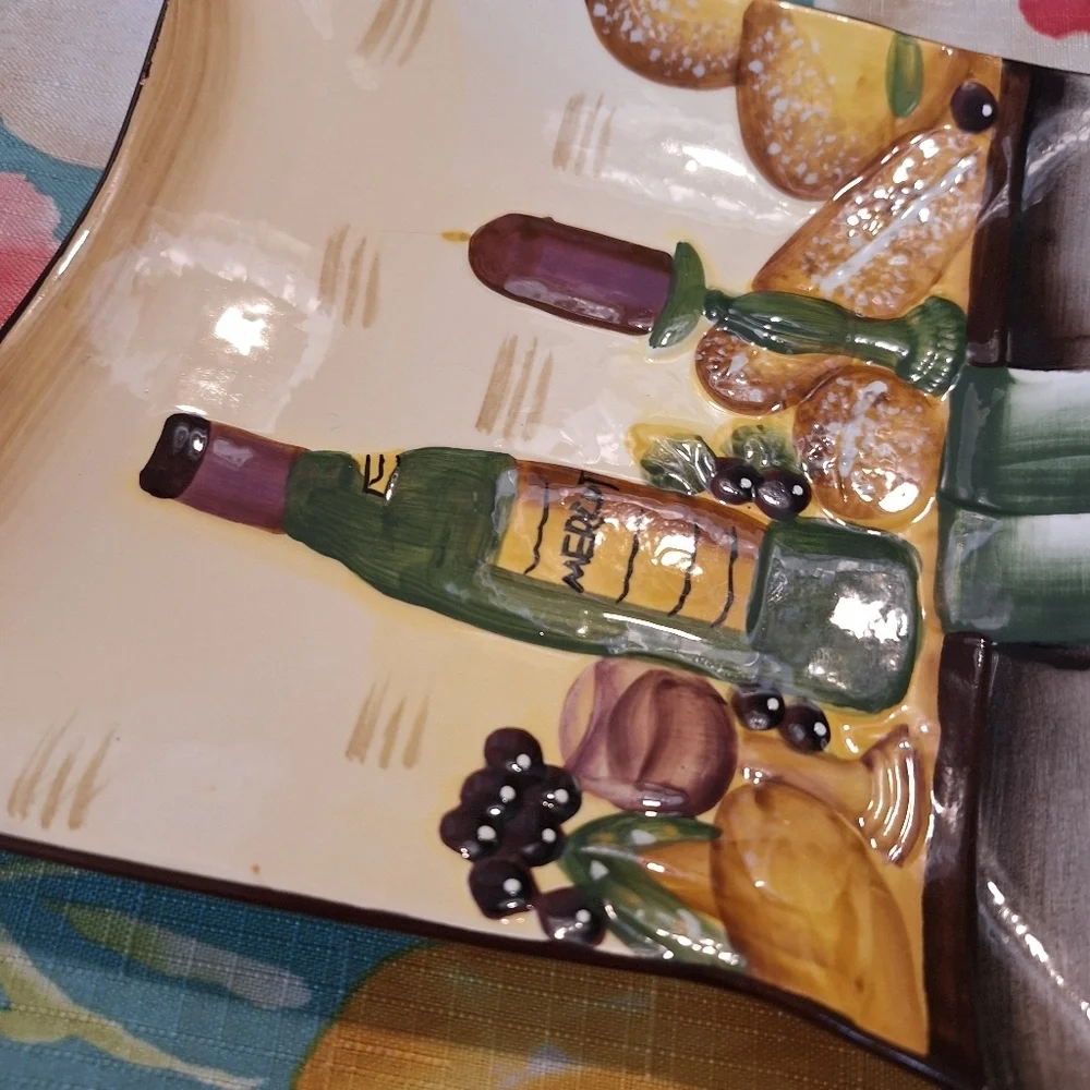 Wine Cheese Dish & Cheese Knife